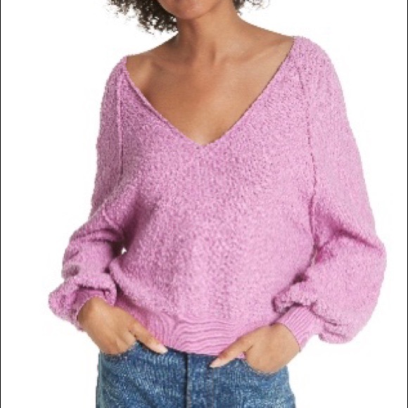 Free People v-neck balloon sleeve sweater - Picture 4 of 4